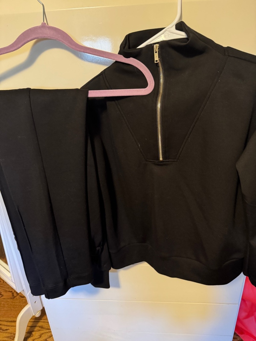 Black Half-Zip Pullover Sweatshirt